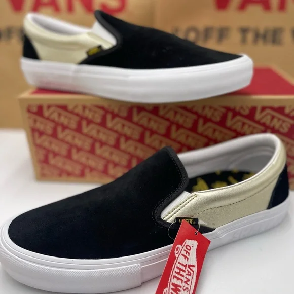 Vans Men’s Slip-On Pro(Shake Junt) Black/Gold Sneakers VN0A347V13L